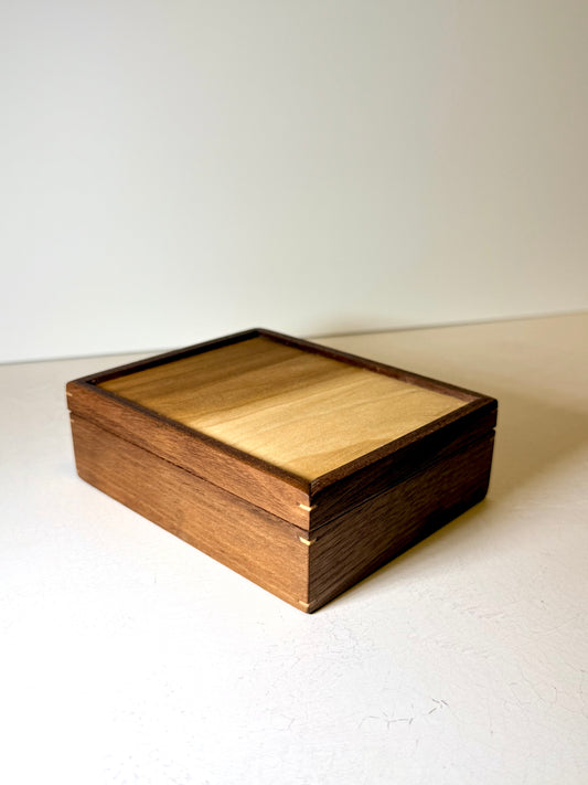 Small Walnut and Poplar Keepsake Box