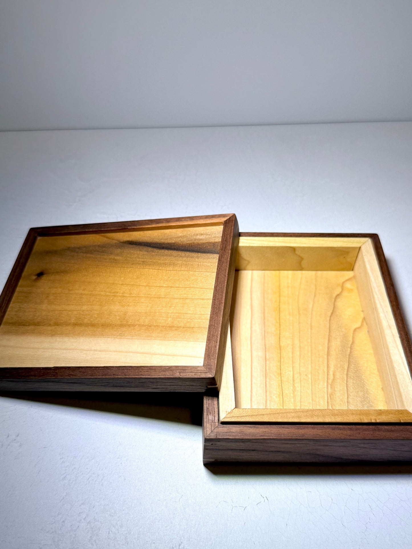 Small Walnut and Poplar Keepsake Box