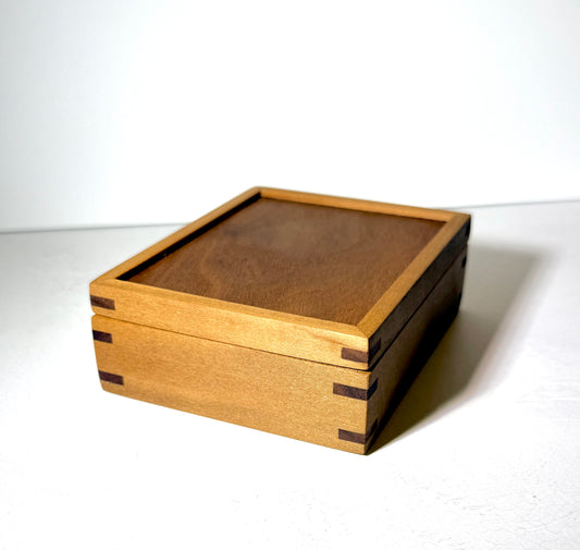 Small Poplar and Walnut Keepsake Box